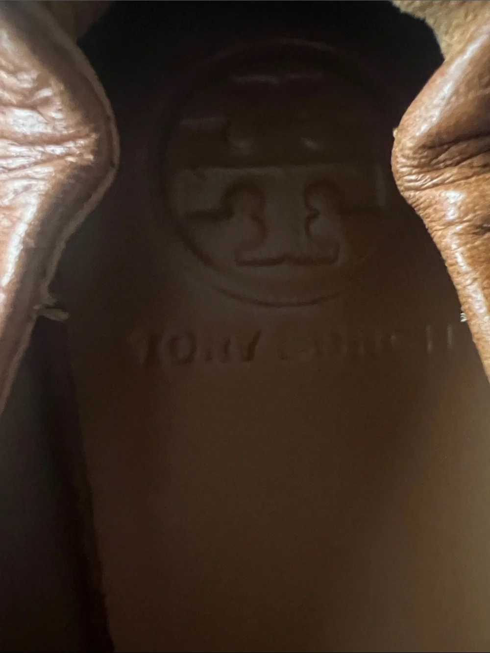 Tory Burch Minnie Travel Ballet Flats brown pebbled leather | Sz 9.5
